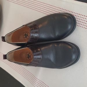 Ariat Black Brown Crocodile Embossed Leather Shoes